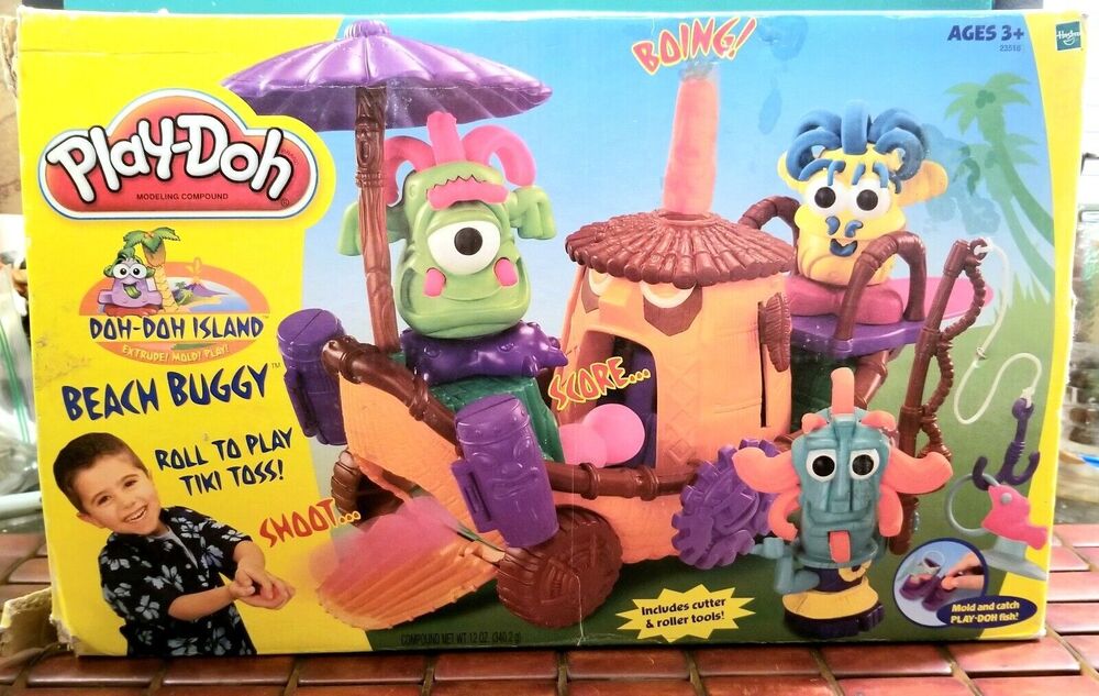 Vintage Tiki Play-Doh Doh-Doh Island Beach Buggy Play Set 90% Complete